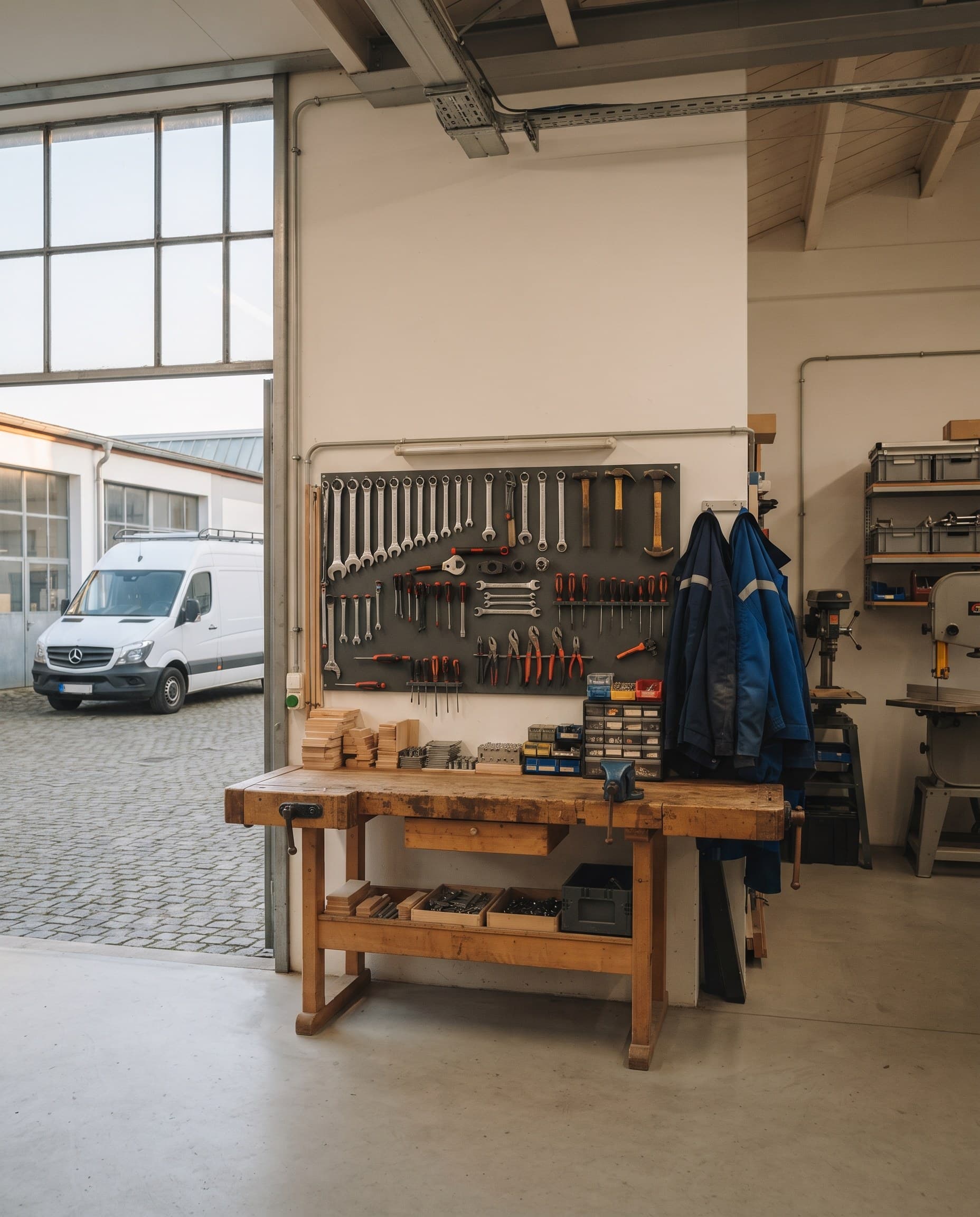 Werkstatt eines Tischlerei- und Holzbaubetriebs