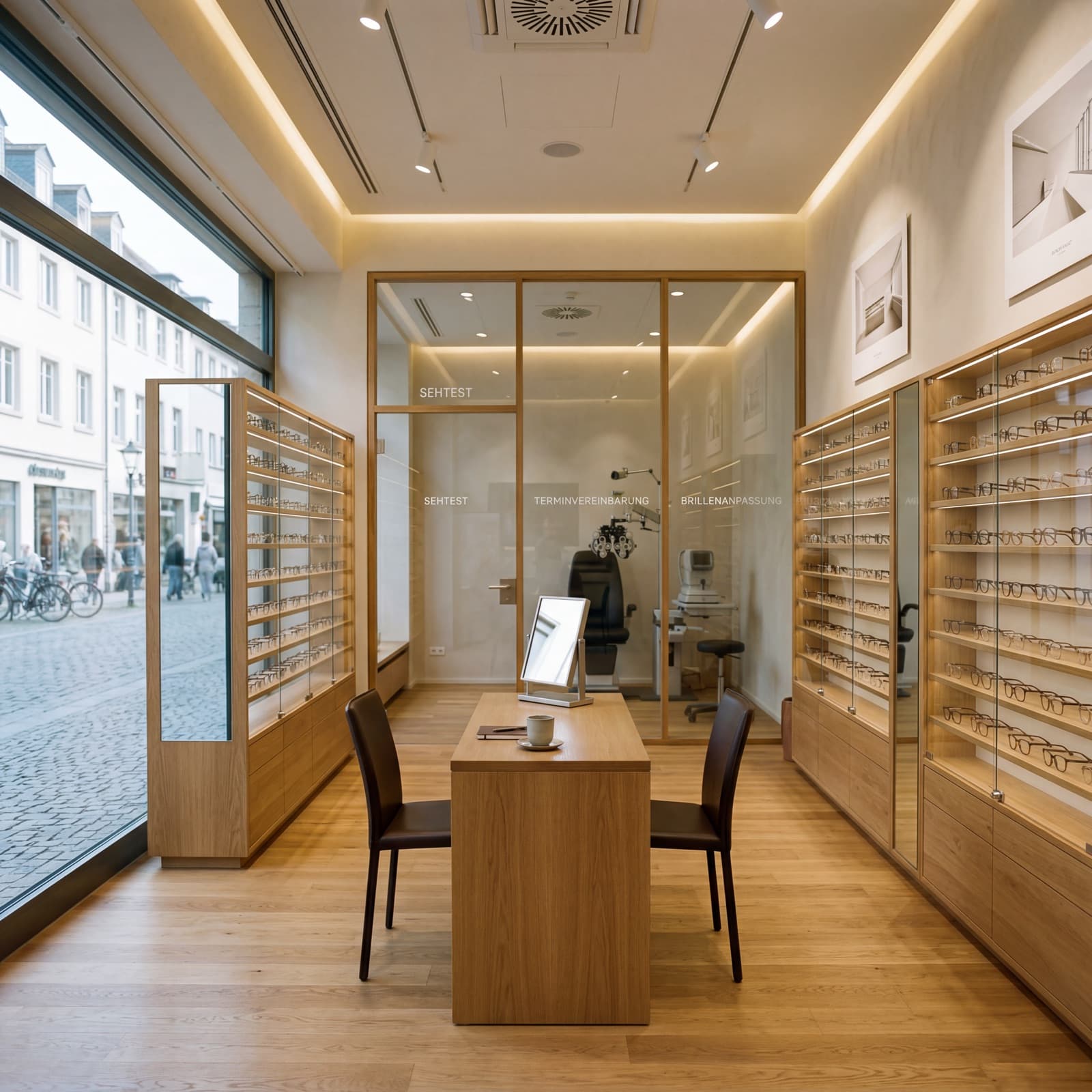 Showroom eines Augenoptikers