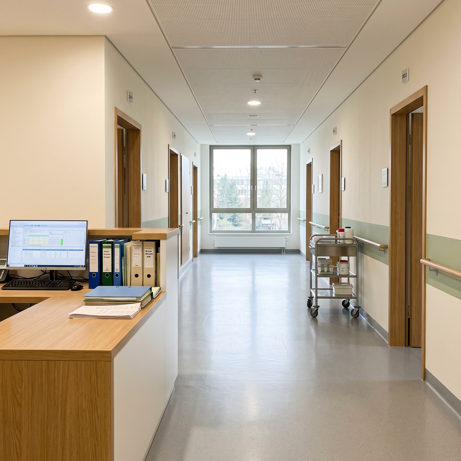 Flur einer Krankenhausstation